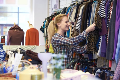 Gulfside Hospice Thrift Shoppe - young women shopping at a thrift store